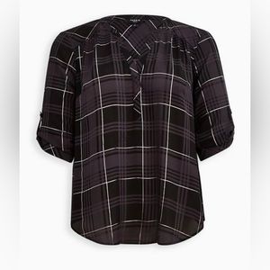 Torrid - Black Plaid Harper Top Size 4